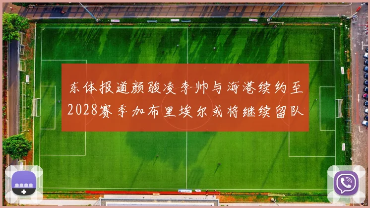 东体报道颜骏凌李帅与海港续约至2028赛季加布里埃尔或将继续留队